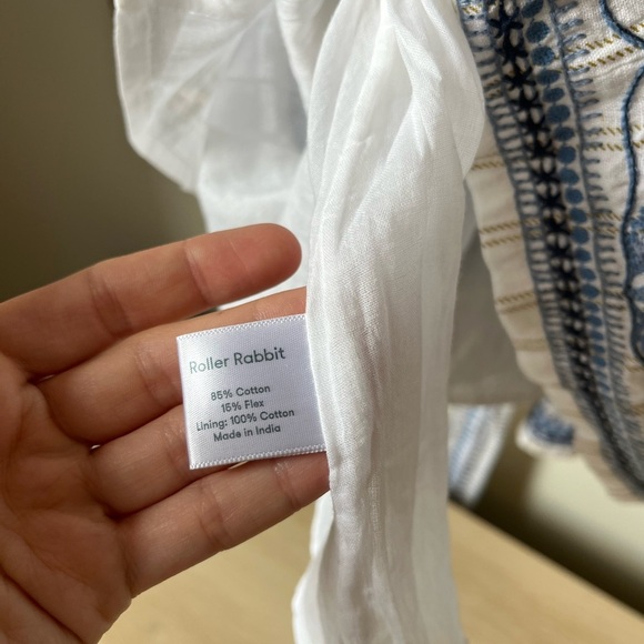 Roller Rabbit Indriya Embroidered Mini Dress Medium - Picture 3 of 11